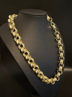 Load image into Gallery viewer, 14MM GOLD FILLED ORNATE PATTERNED BELCHER CHAIN AND BRACELET SET - FULLY WELDED
