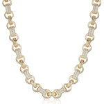 Load image into Gallery viewer, GOLD 10MM GYPSY LINK BELCHER CHAIN WITH ALBERT CLASP