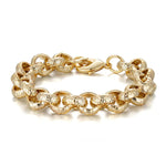 Load image into Gallery viewer, 12MM GOLD DIAMOND CUT PATTERN BELCHER BRACELET