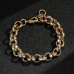 Load image into Gallery viewer, 12MM GOLD DIAMOND CUT PATTERN BELCHER BRACELET