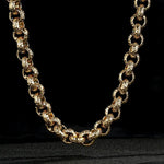 Load image into Gallery viewer, 15mm Gold Pattern Leopard Print Belcher Chain