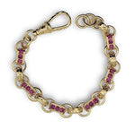 Load image into Gallery viewer, 10mm Gypsy link belcher bracelet with purple stones