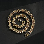 Load image into Gallery viewer, 15mm Gold Pattern Leopard Print Belcher Chain
