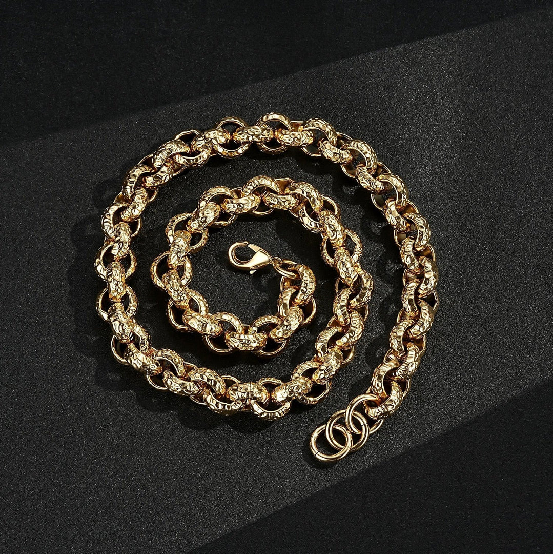 15mm Gold Pattern Leopard Print Belcher Chain