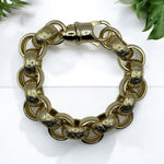 Load image into Gallery viewer, 14mm Gold Filled fully welded Ornate patterned  Belcher Bracelet
