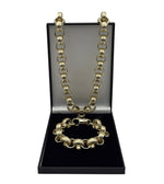 Load image into Gallery viewer, 14MM GOLD FILLED ORNATE PATTERNED BELCHER CHAIN AND BRACELET SET - FULLY WELDED
