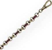 10mm Gypsy link belcher bracelet with purple stones