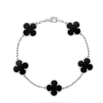 Load image into Gallery viewer, FLORAL BEAUTY BRACELET | BLACK SILVER
